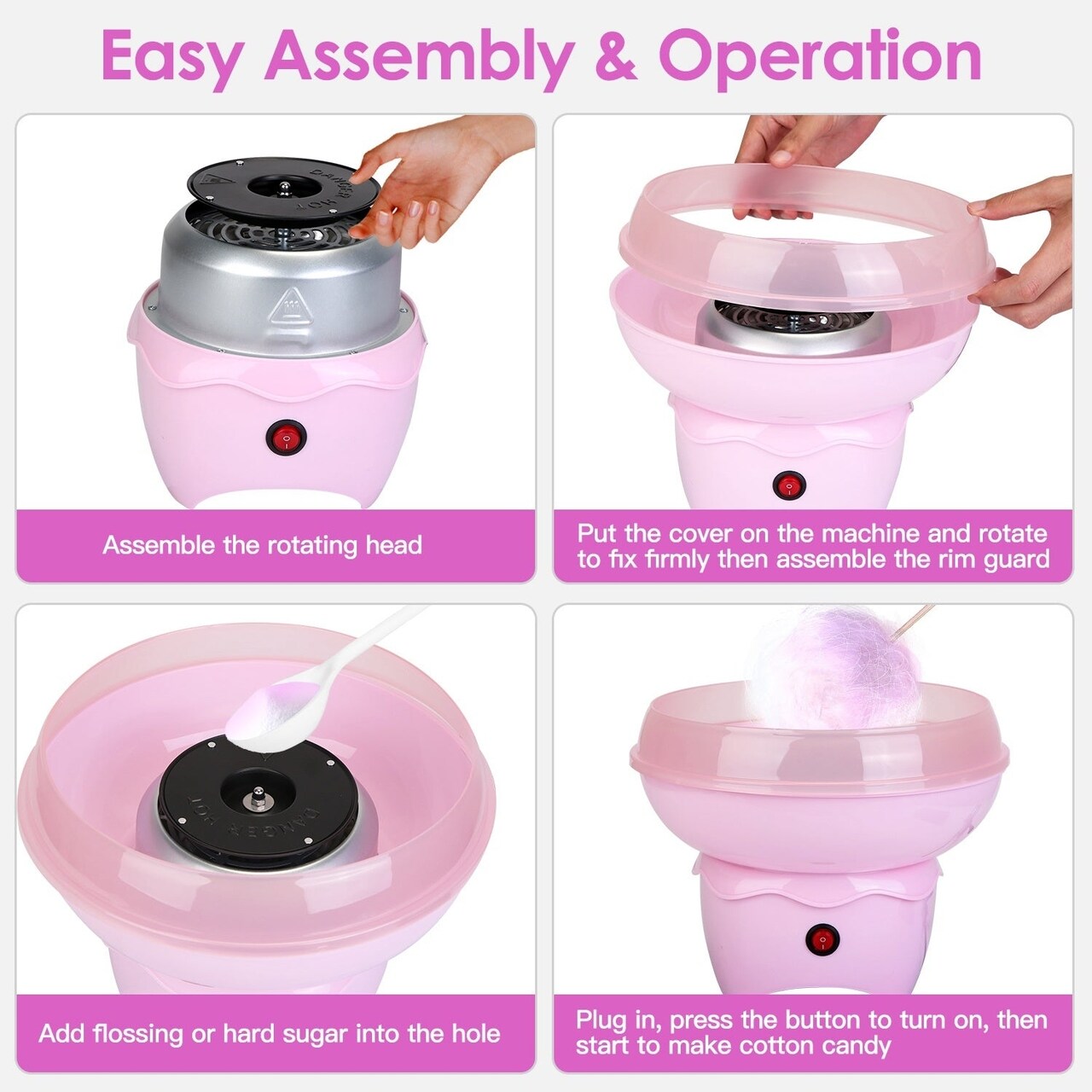 Cotton Candy Maker Portable Cotton Candy Machine Electric Cotton Candy